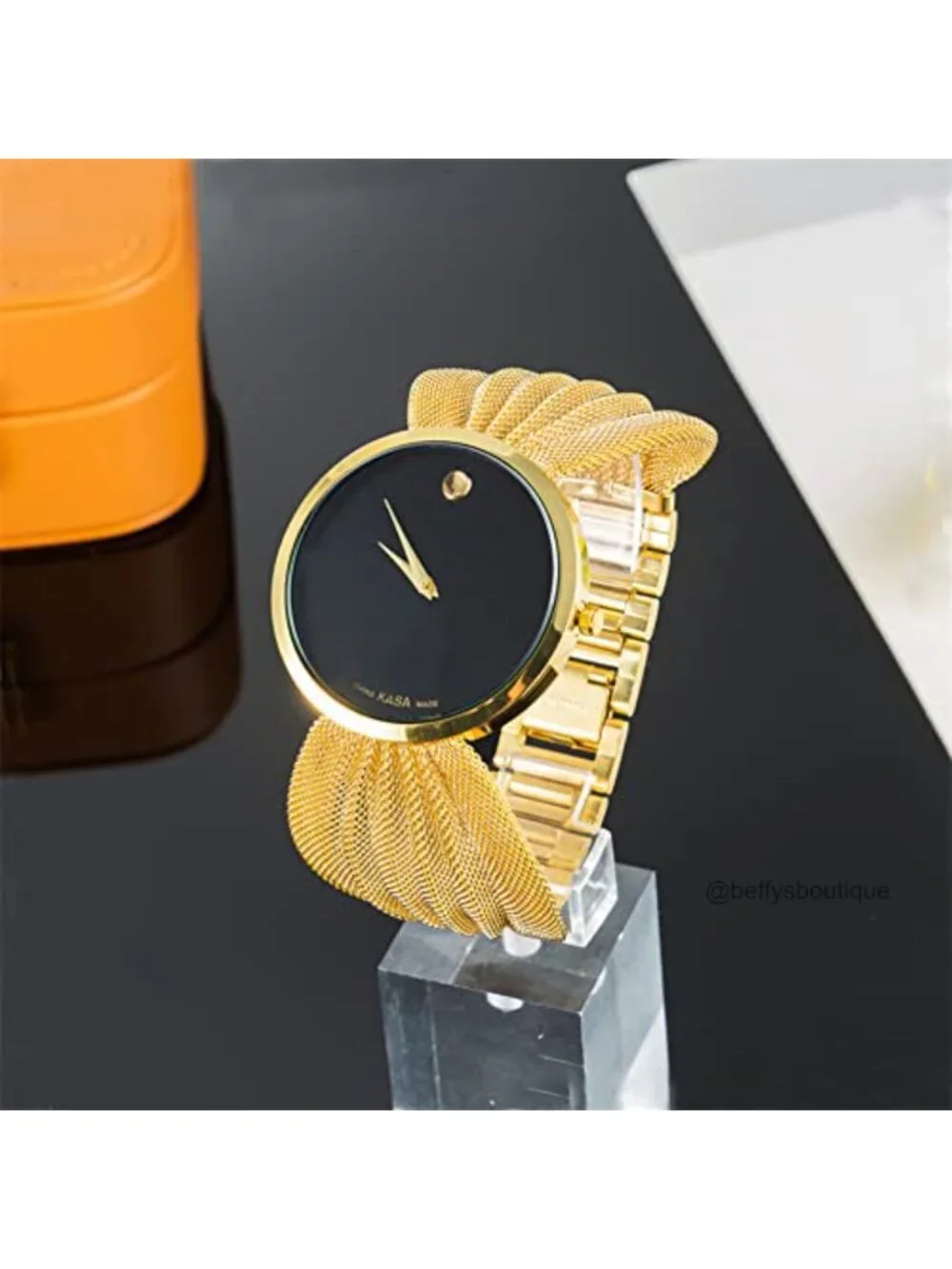 Women's Quartz Watch and Bracelet Set with Crystal Accent, Gift for Wife